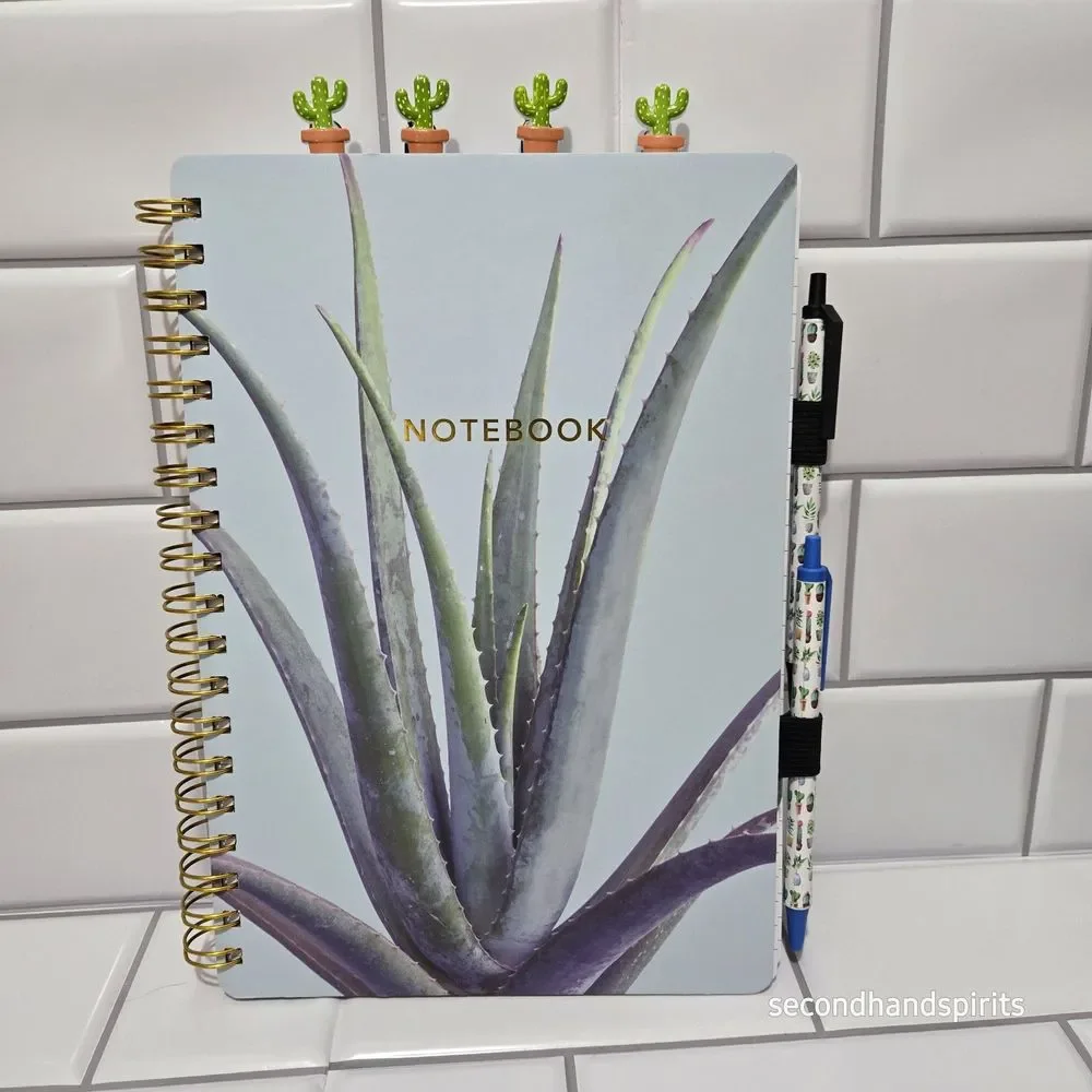 Southwest Hardcover Notebook Cactus Design. 10x 7 With Accessories GREAT GIFT